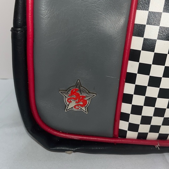 Vintage Y2K Rare Silver Star Black and Gray Bowling bag Purse - Picture 2 of 11